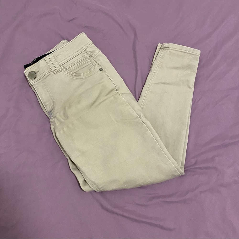 Democracy Beige Skinny Jeans - Neutral High-Rise Style